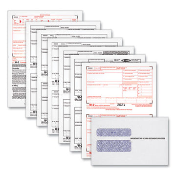 TOPS™ W-2 Tax Form-envelope Kits, Six-part Carbonless, 8.5 X 5.5, 2-page, (24) W-2s And (1) W-3, 24-sets freeshipping - TVN Wholesale